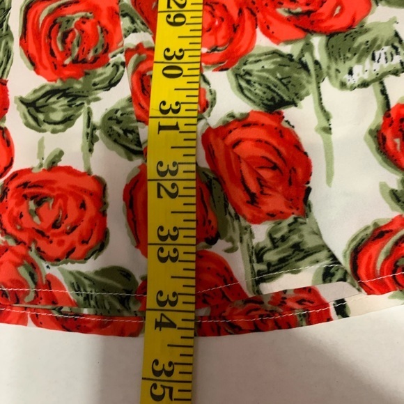 Sunday in Brooklyn Anthropologie Red Rose Floral Fit Flare Dress Small - Picture 4 of 4
